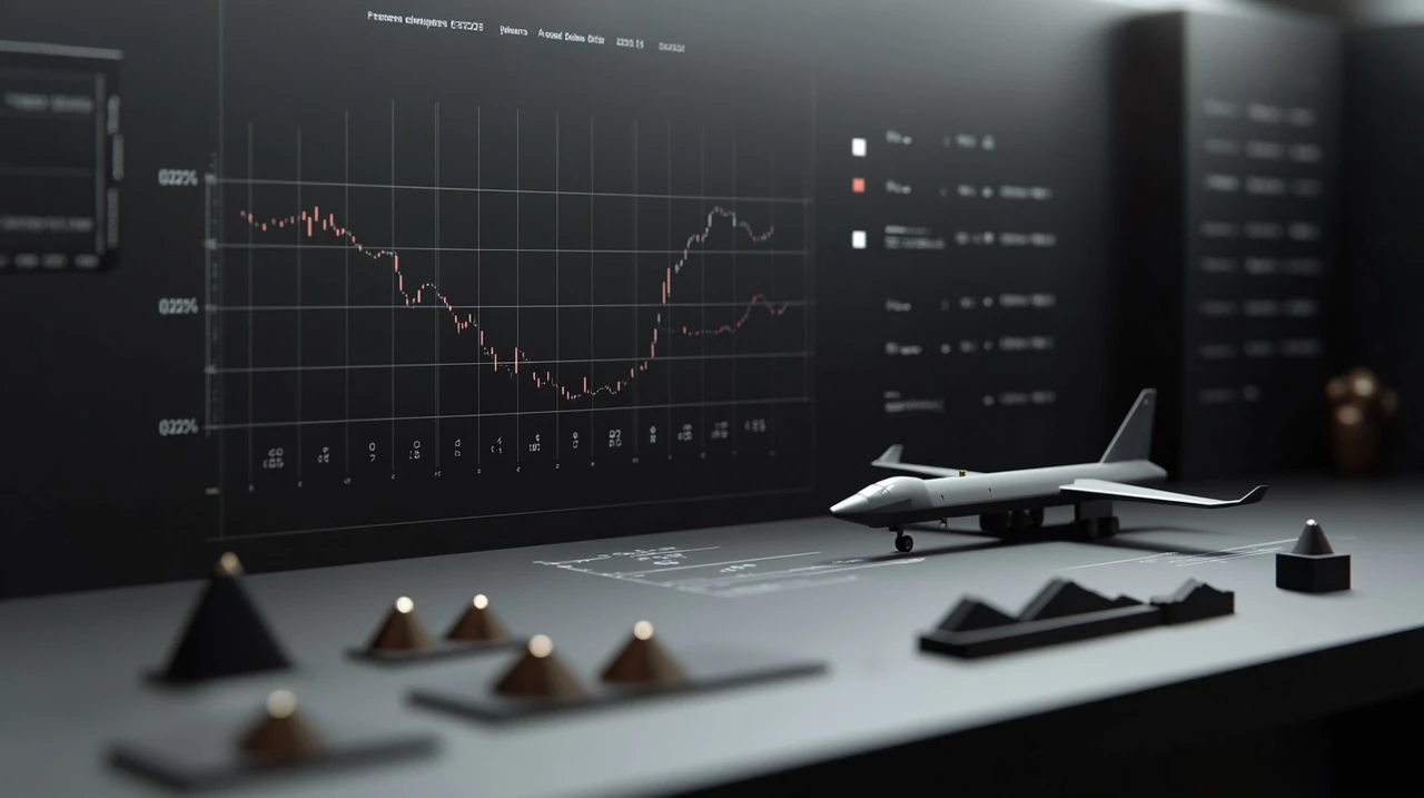 2025년의 ETF 시장 동향을 분석하는 그래프, 골드 마이닝 및 항공우주 섹터에 중점을 두고 세심한 전략적 예측이 가능하도록 표현되었습니다.