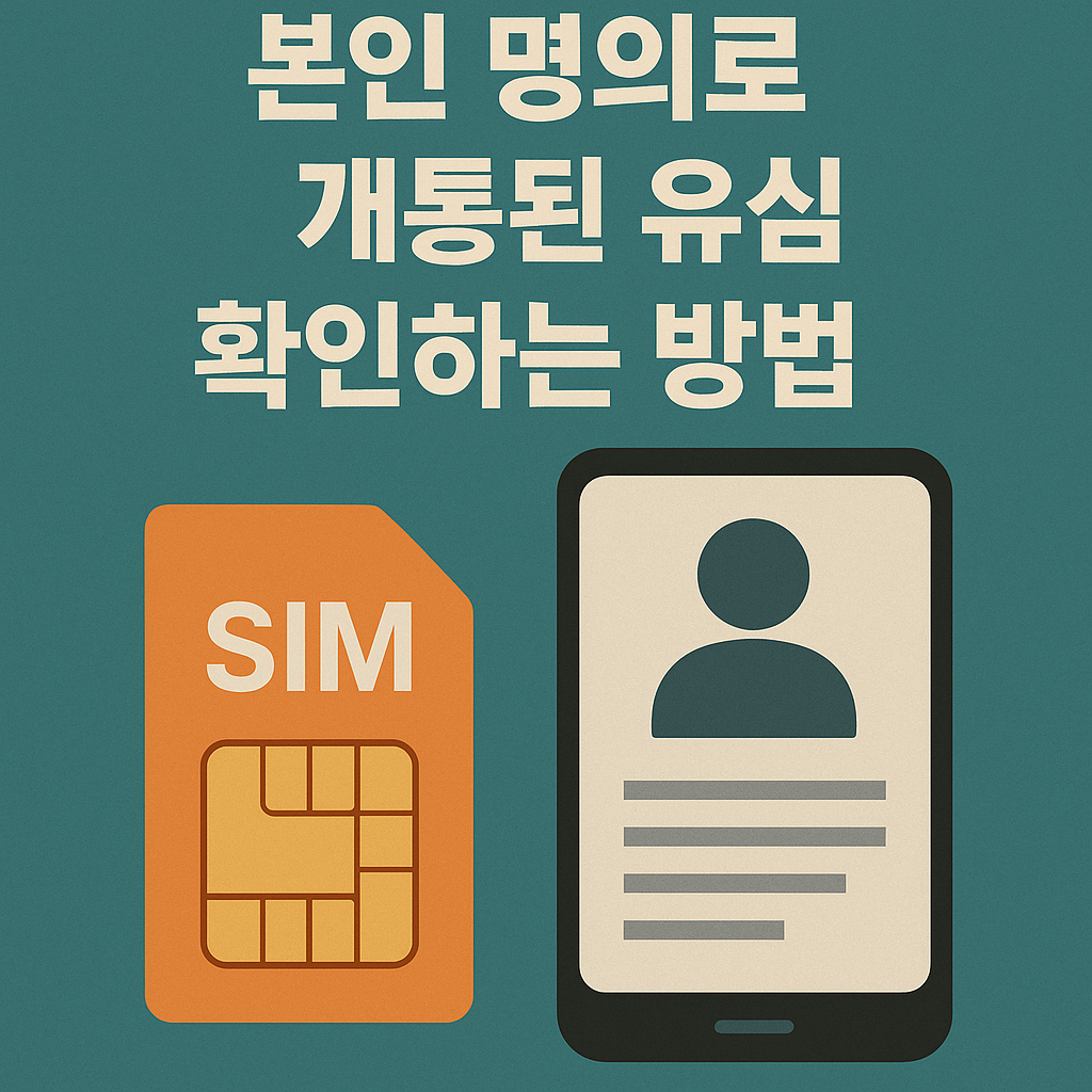 본인 명의로 개통된 유심 확인하는 방법