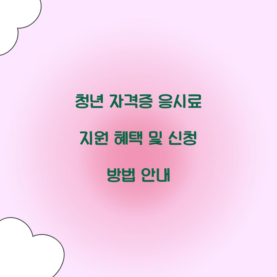 청년 자격증 응시료 지원