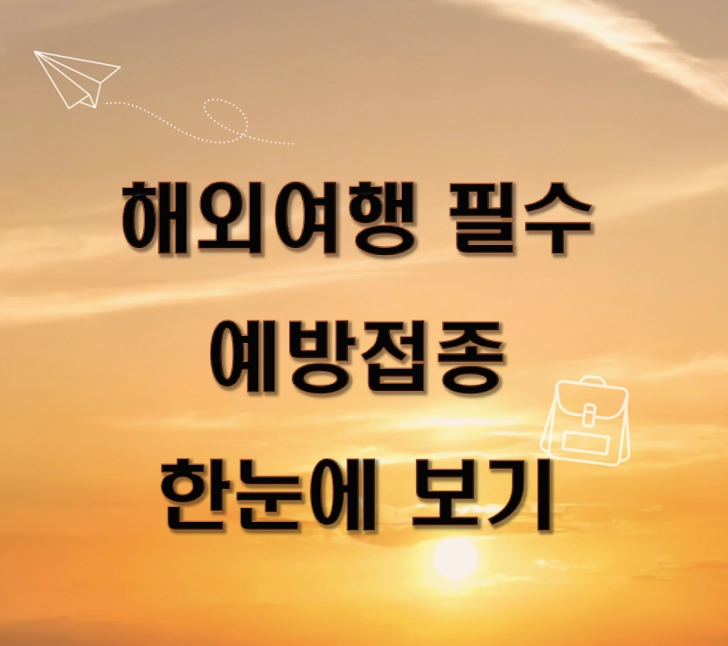 2026 해외여행 필수 예방접종 ❘ 장티푸스부터 성인 MMR 보충 접종까지