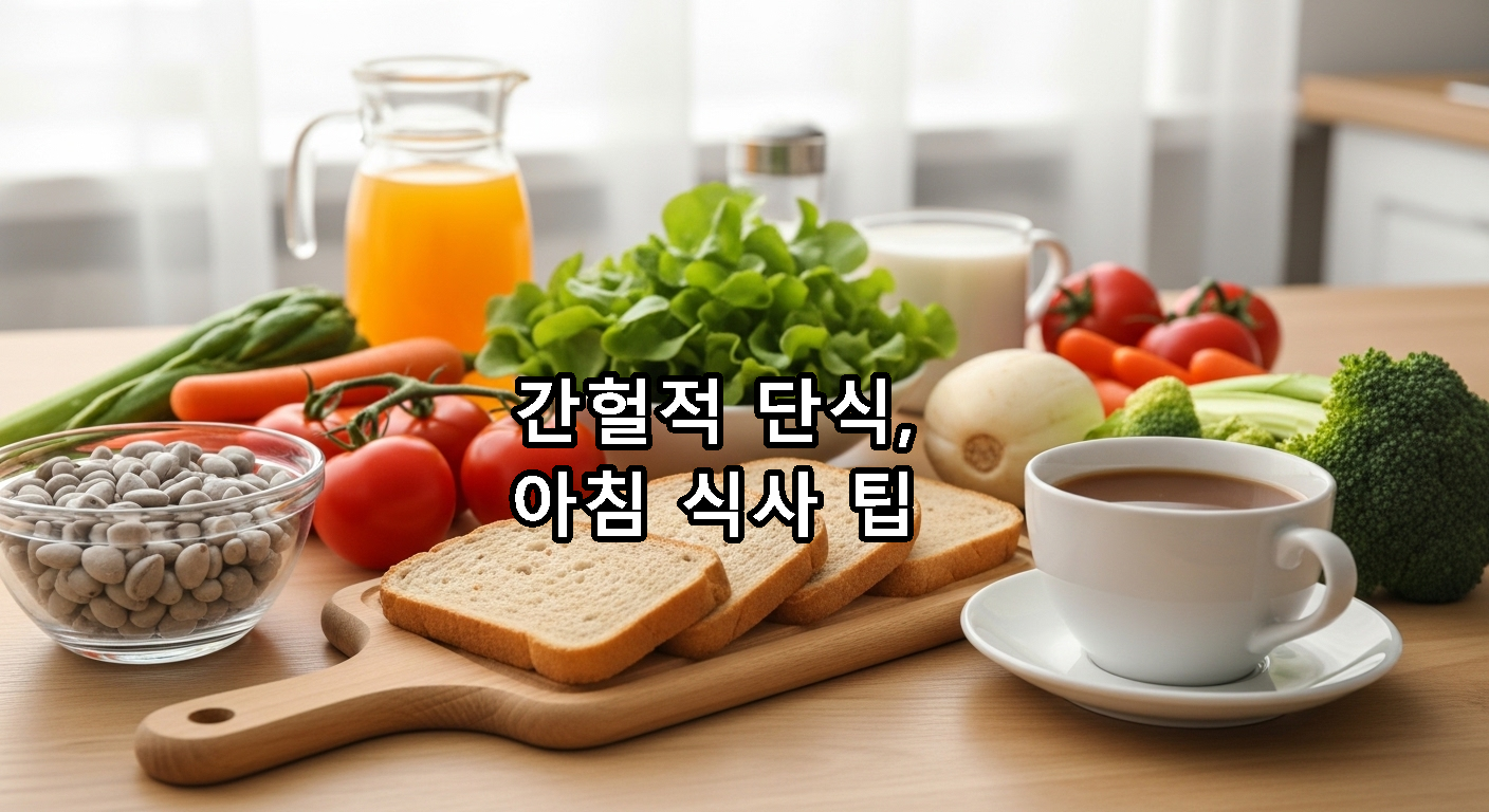 아침 단백질과 채소가 올려진 건강한 식단 테이블