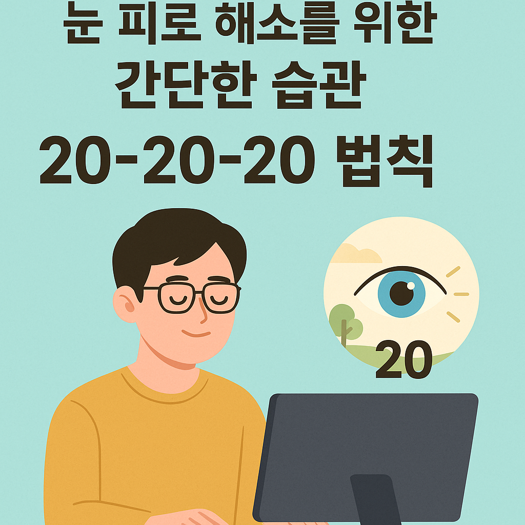 눈 피로 해소를 위한 간단한 습관 20-20-20 법칙 실천하기