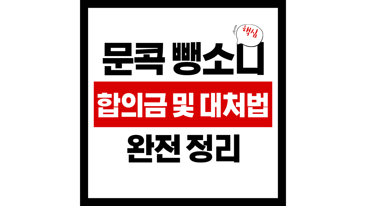 문콕 뺑소니 사고 합의금 및 대처법 완전 정리