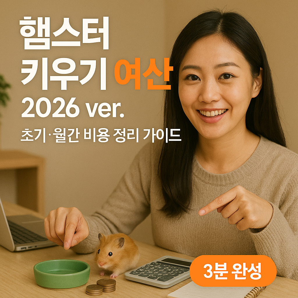 햄스터 키우기 예산 2026 ver. ｜ 초기·월간 비용 정리 가이드