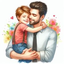 아들을-다정하게-안아주는-털이-덥수룩한-자상한-아빠