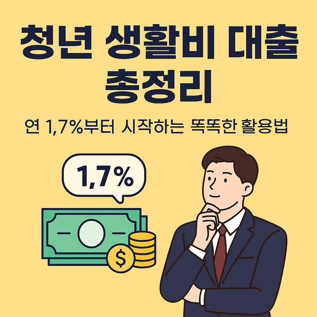 청년 생활비 대출 총정리 – 연 1.7%부터 시작하는 똑똑한 활용법