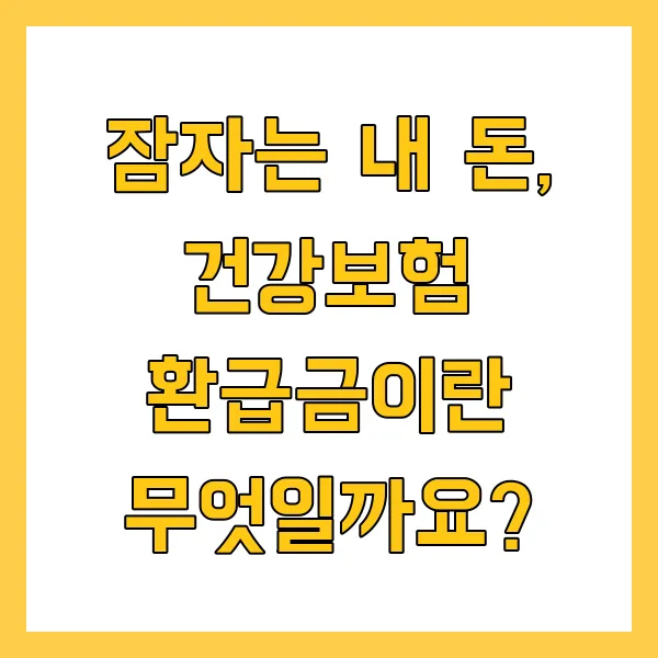 건강보험 환급금 조회 신청 방법 환급금 지급일은 언제?