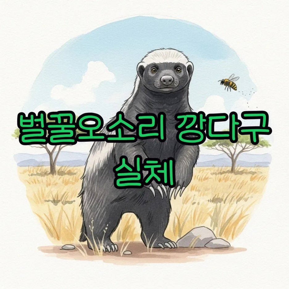 초원을 활보하는 깡다구 벌꿀오소리 모습