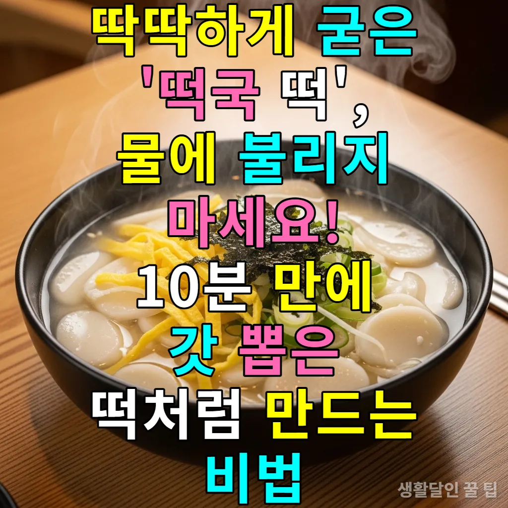 따뜻한 김이 모락모락 나는 쫄깃한 떡국 한 그릇과 한국적인 상차림