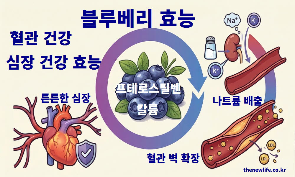 블루베리 효능이 혈관 건강을 개선하고 심장 건강을 돕는 이미지