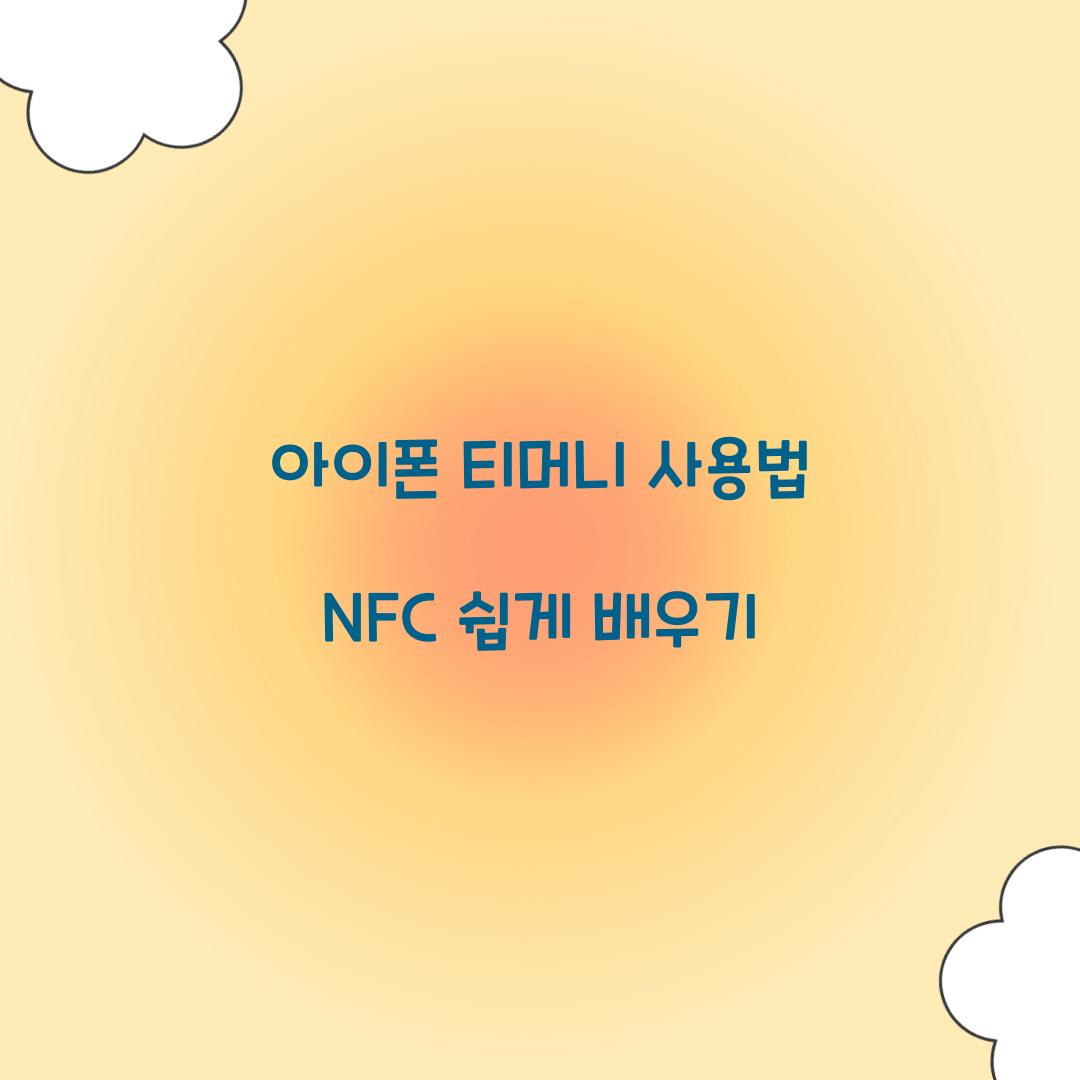 아이폰 티머니 사용법 NFC