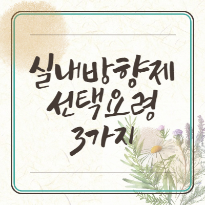 실내방향제는 유해할 수 있는 제품도 있다