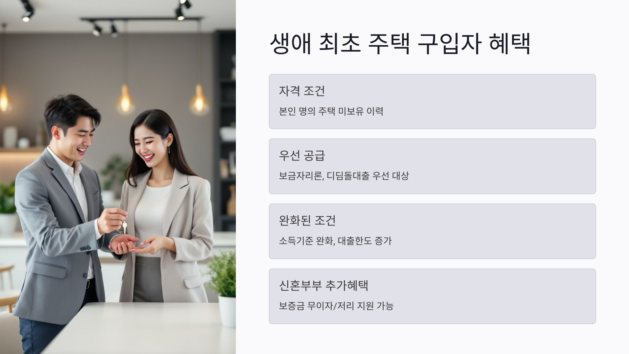 생애 최초 주택 구입자를 위한 맞춤형 대출