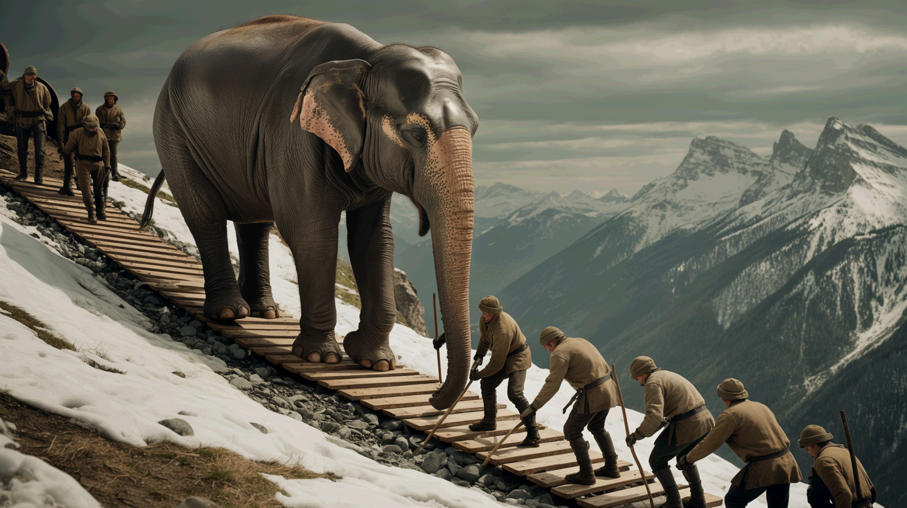 알프스 횡단에서의 경로 개척과 도로 보수