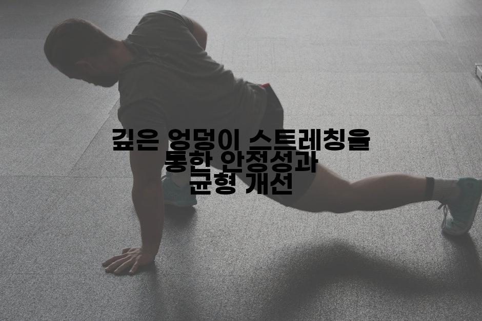 깊은 엉덩이 스트레칭을 통한 안정성과 균형 개선