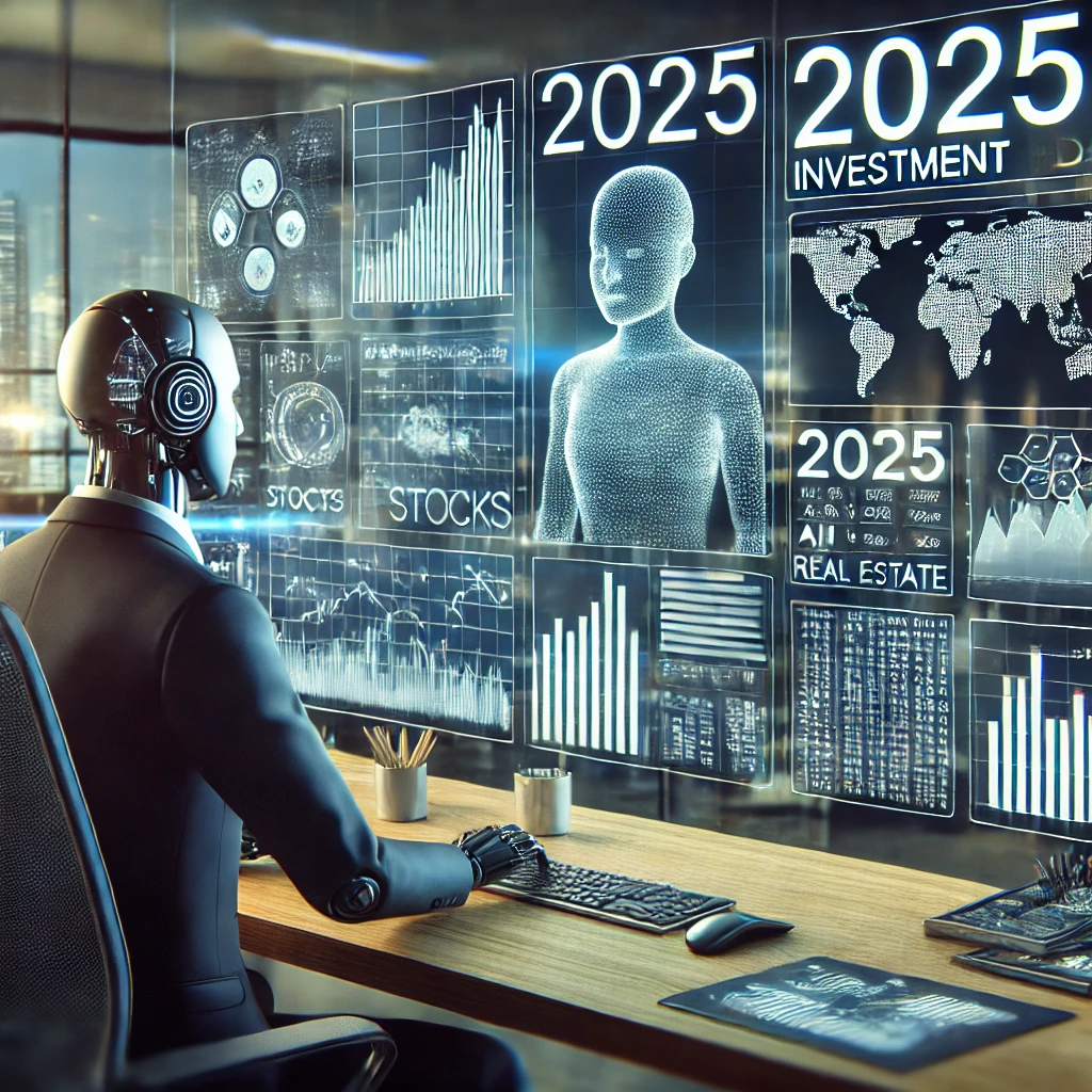 2025년 투자 트렌드를 분석하는 금융 애널리스트의 모습