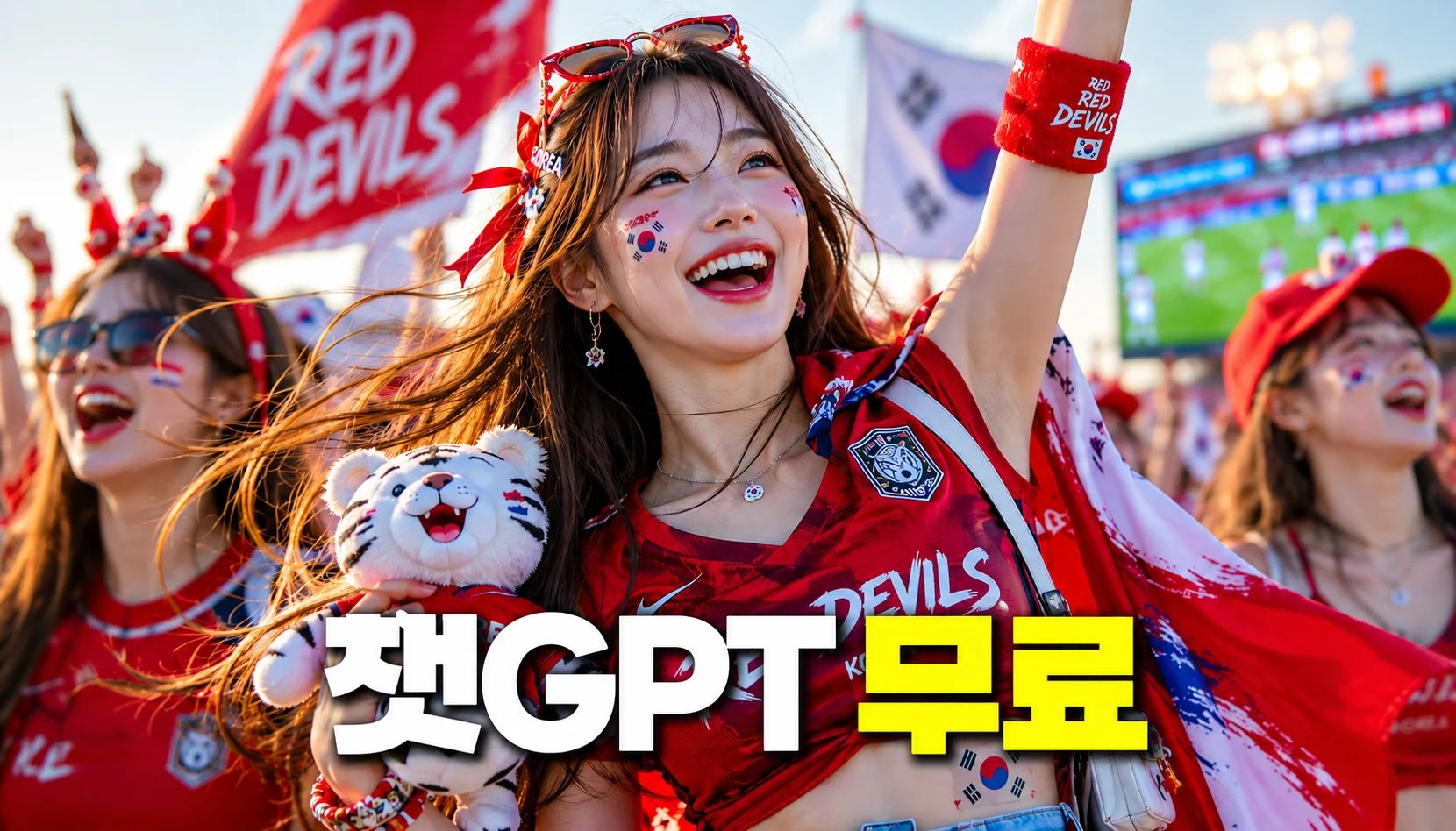 2026 월드컵 한국 여성 응원 AI 이미지, 광고급 퀄리티 프롬프트 무료 배포, 챗 GPT 무료 이미지 생성 프롬프트
