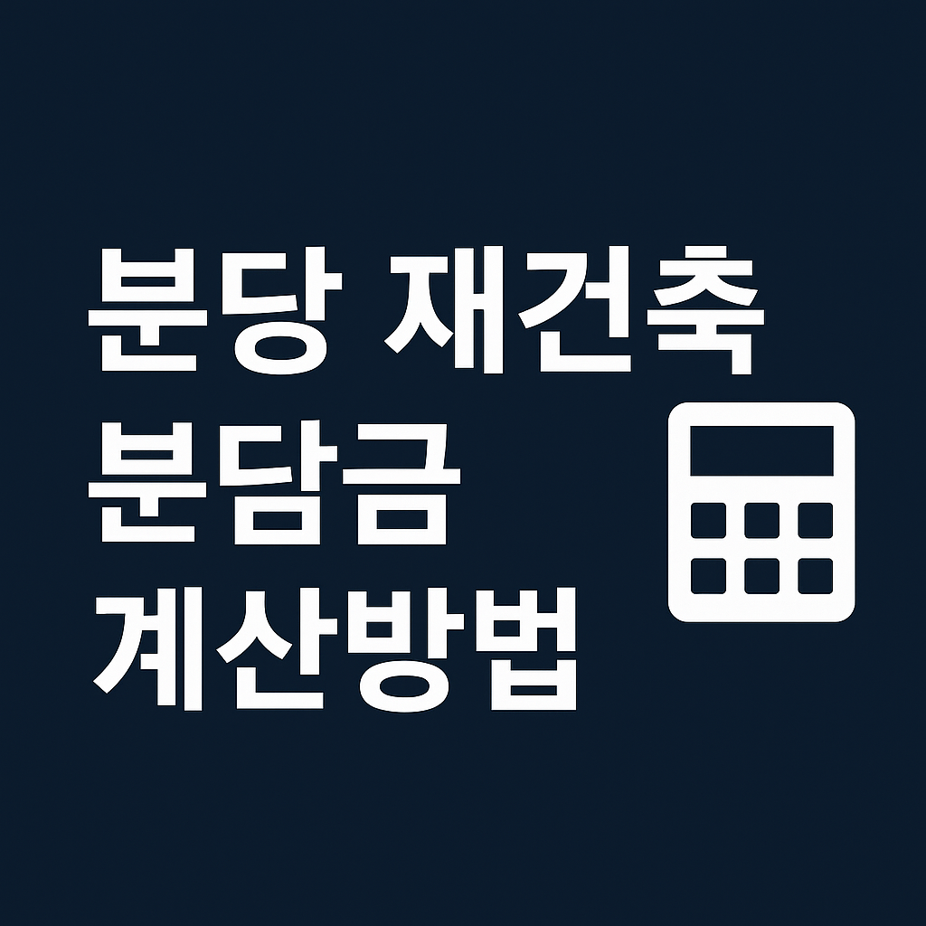 분당 재건축 분담금 계산방법