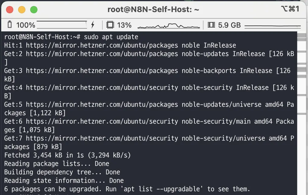sudo apt update
