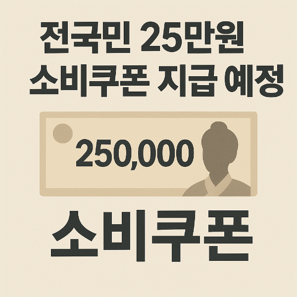 전국민 25만원 소비쿠폰 지급 예정?