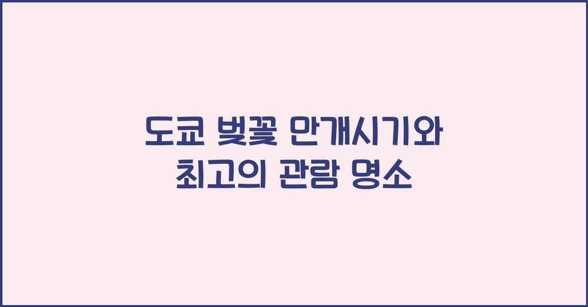도쿄 벚꽃 만개시기