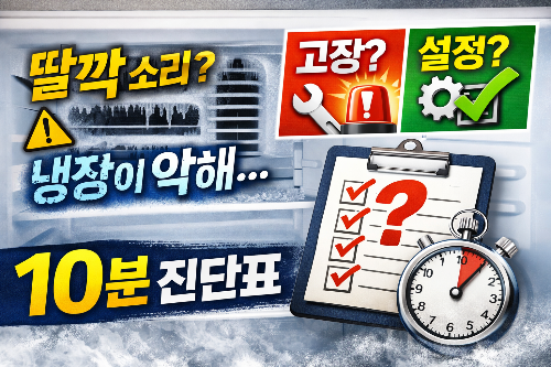 냉장고 &lsquo;딸깍&rsquo; 소리 + 냉각 약함, 고장인지 설정인지 10분 판별표