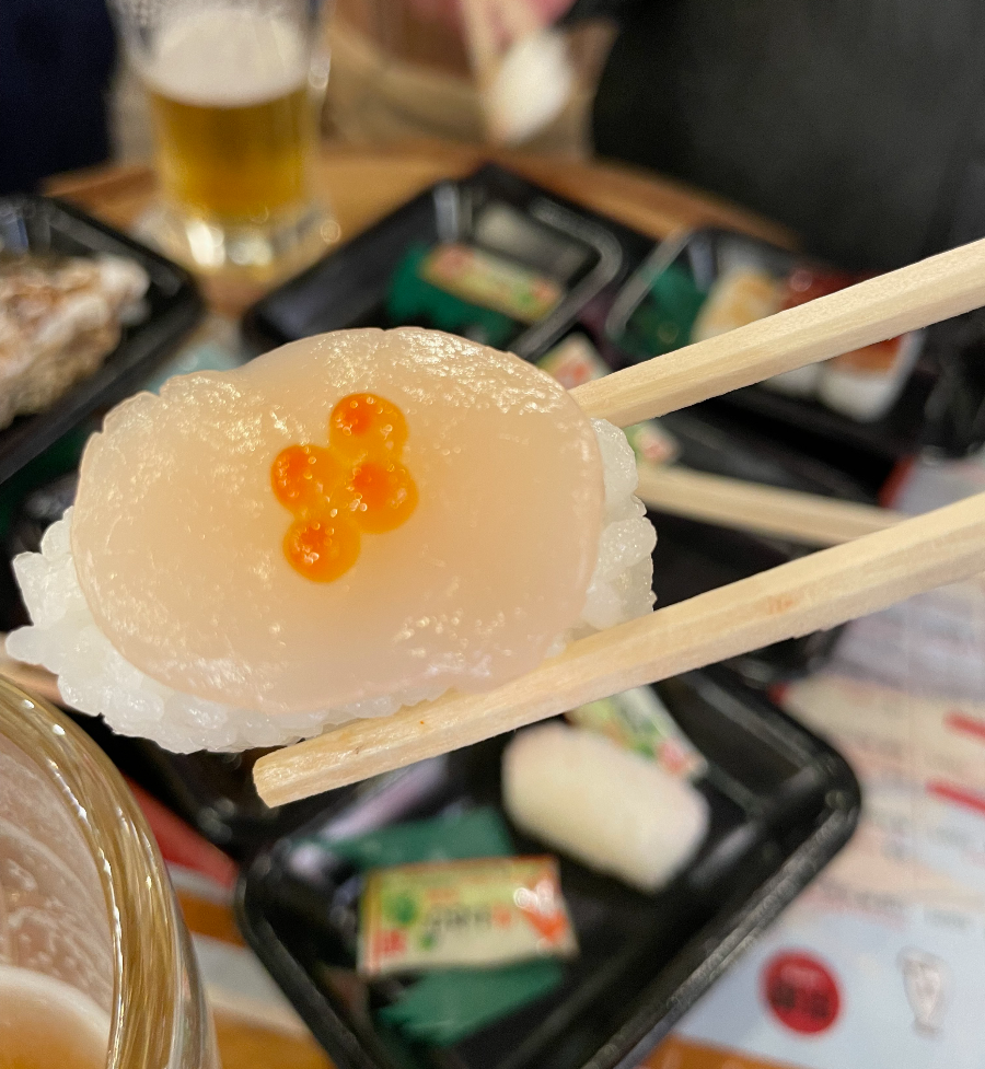 니시키 시장 관자초밥 시식