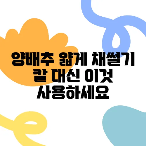 양배추 얇게 채썰기 칼 대신 이것 사용하세요