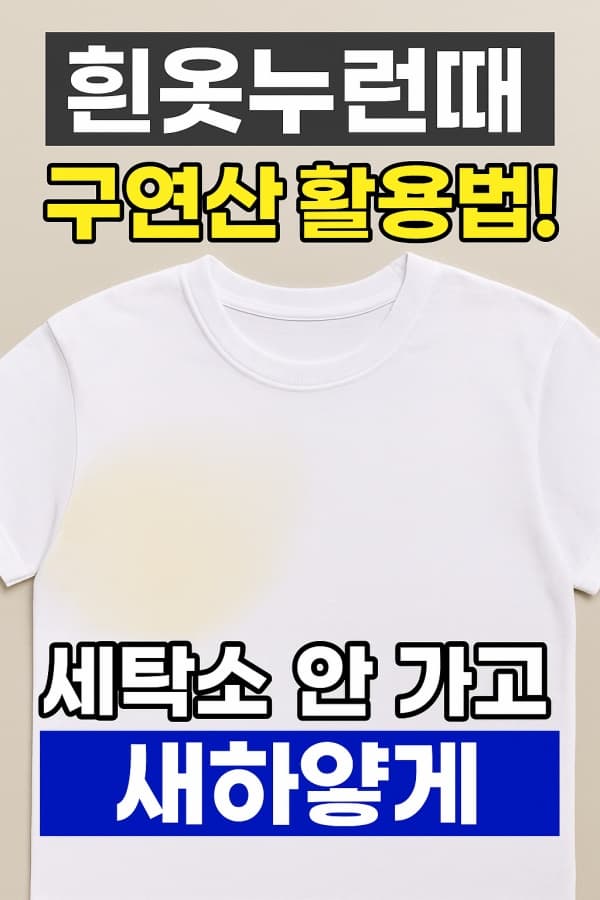 흰옷누런때 구연산 활용법! 세탁소 안 가고 새하얗게 만드는 꿀팁!