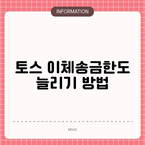 토스 이체송금한도 늘리기 방법