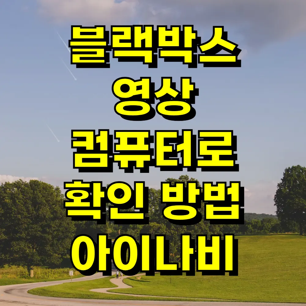 블랙박스 영상 컴퓨터로 확인 방법 아이나비
