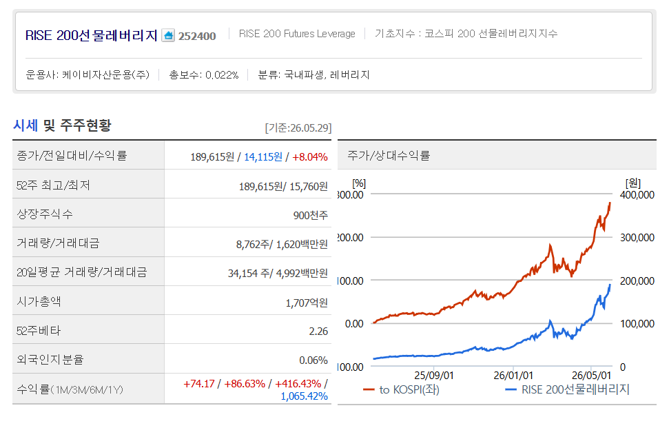 RISE 200선물레버리지 ETF