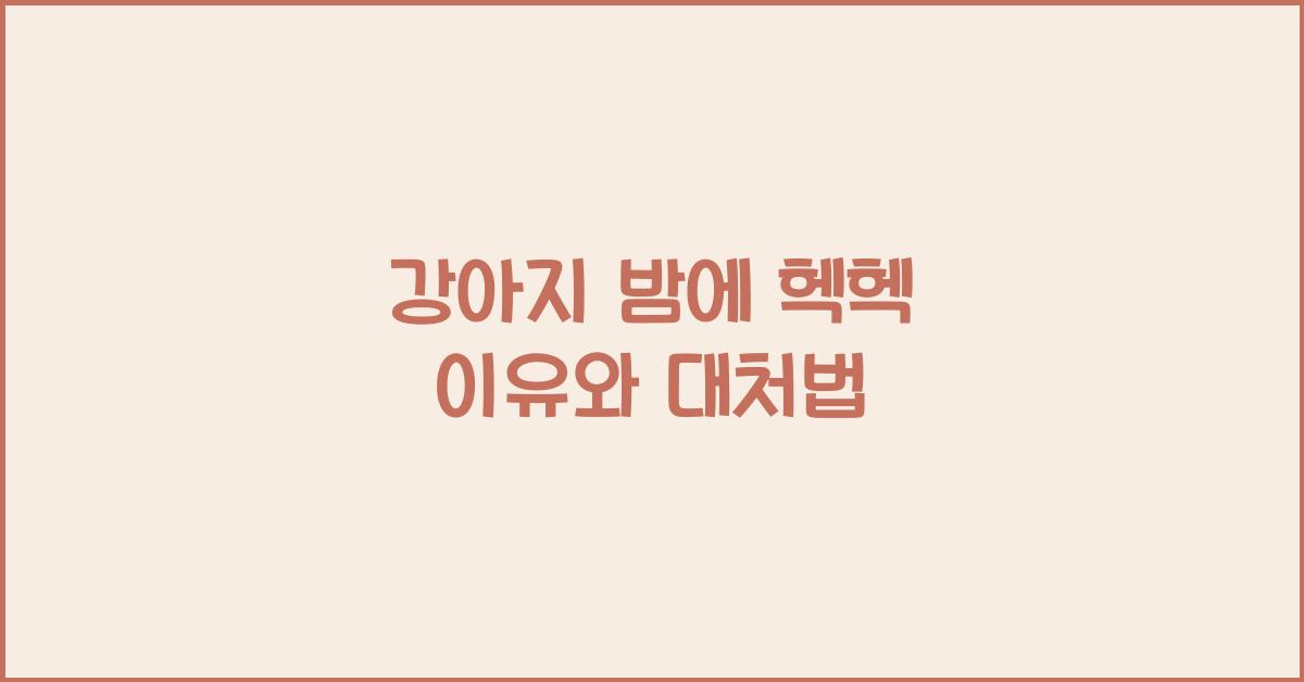 강아지 밤에 헥헥