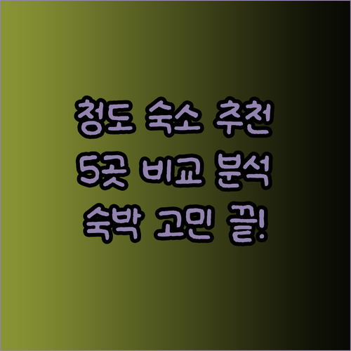 청도 숙박 고민 끝! 5곳의 매력적인