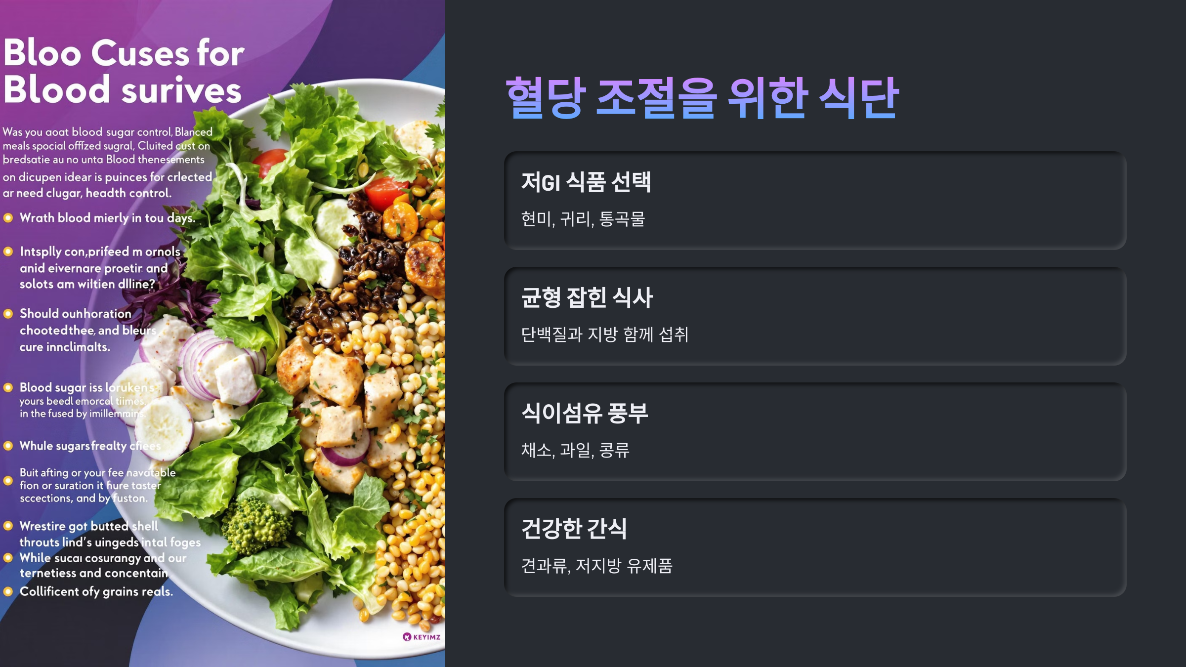 당뇨 예방부터 콜레스테롤 관리까지! 식단 가이드