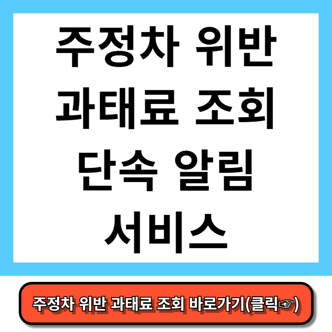 주정차 위반 과태료 조회 주정차 단속 알림 서비스