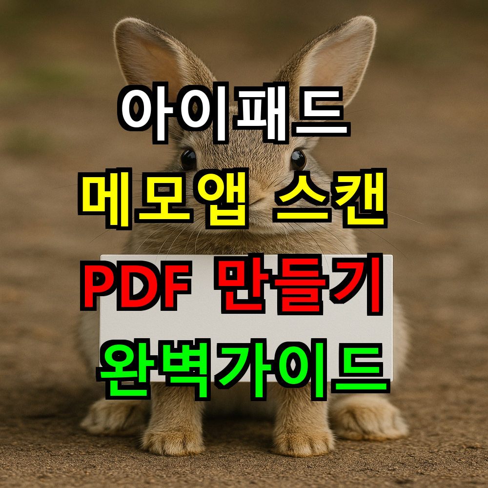 아이패드 메모앱 스캔으로 PDF 만들기 완벽가이드