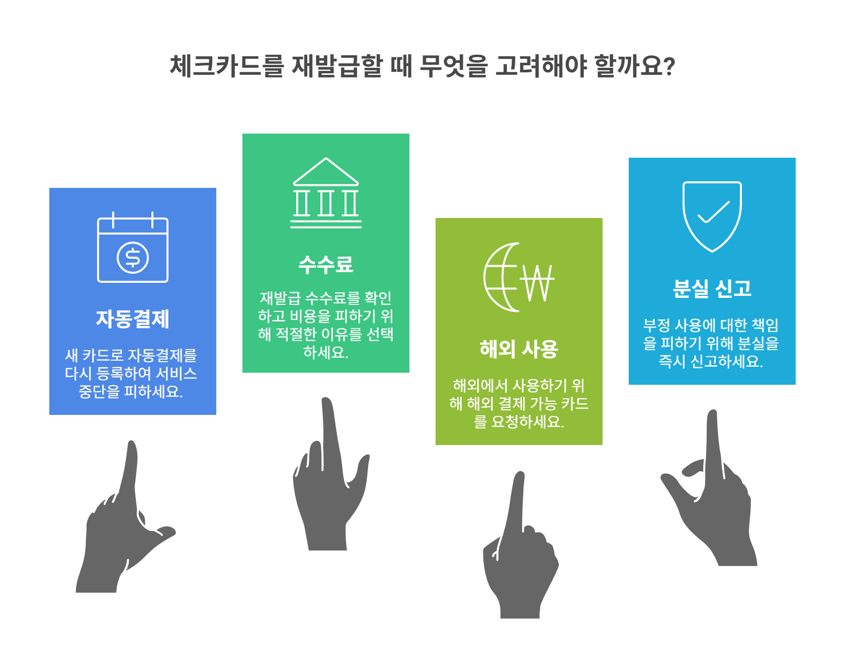 체크카드 재발급 시 주의사항