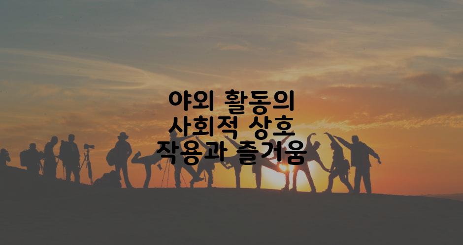 야외 활동의 사회적 상호 작용과 즐거움