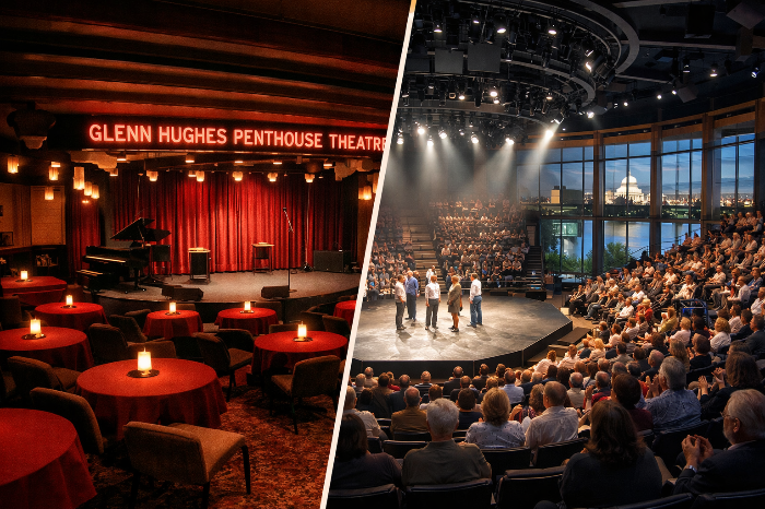미국의 글렌 휴즈 펜트하우스 극장과 아레나 스테이지의 전경