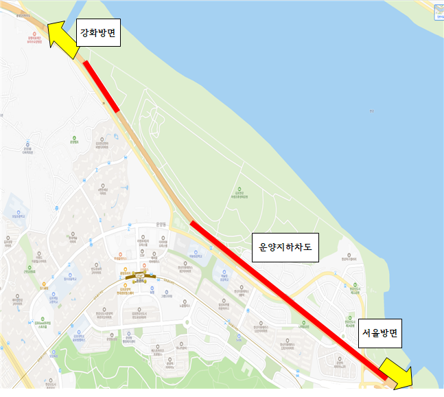 운양지하차도 조도 개선 공사 실시 운양지하차도 조도 개선 공사 실시