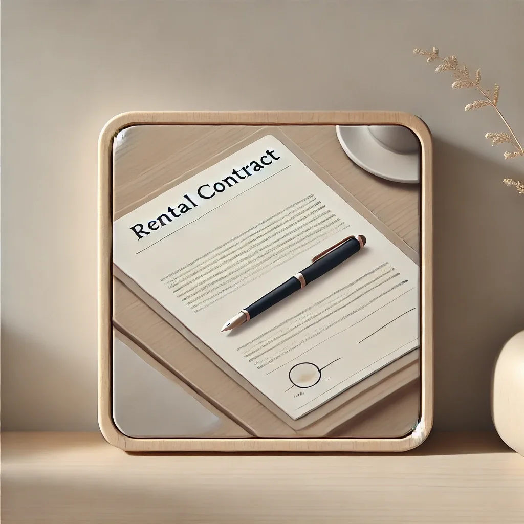 썸네일용 대표이미지(Featured Thumbnail Image): 거울에 계약서와 만년필이 비춰져있는 그림