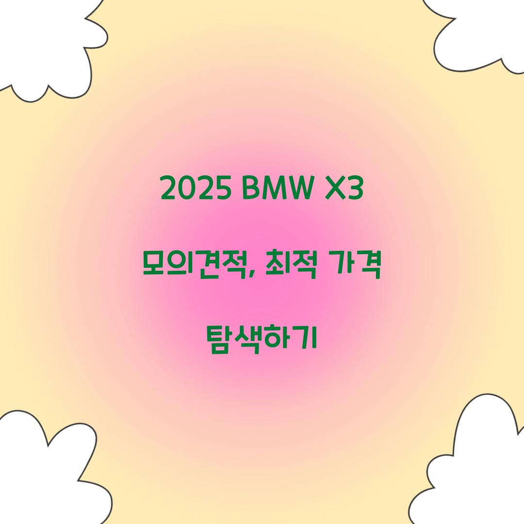 2025 BMW X3 모의견적