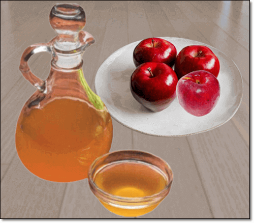 과당이 풍부한 꿀과 사과