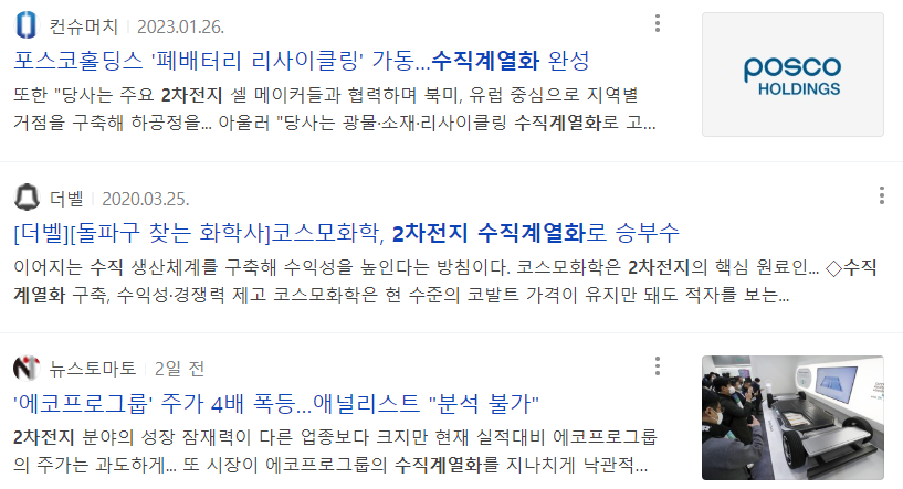 2차전지 수직계열화