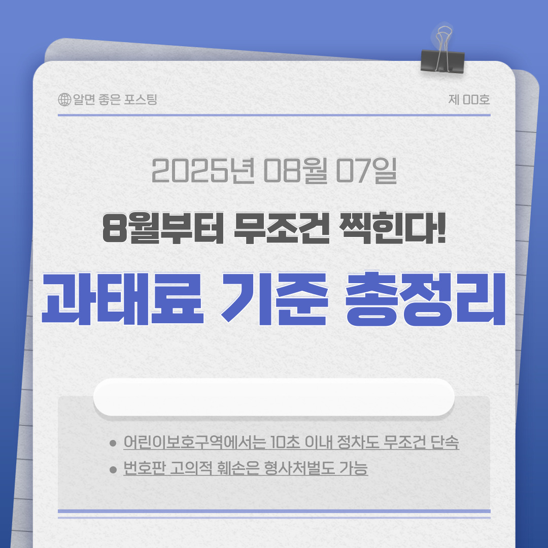 8월부터 무조건 찍힙니다! 번호판 가림부터 주차까지 바뀐 과태료 기준 총정리