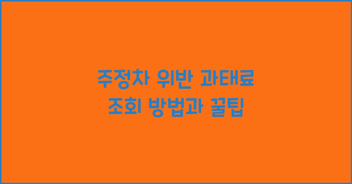 주정차 위반 과태료 조회