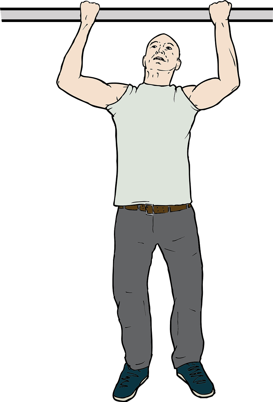 턱걸이 하는 그림