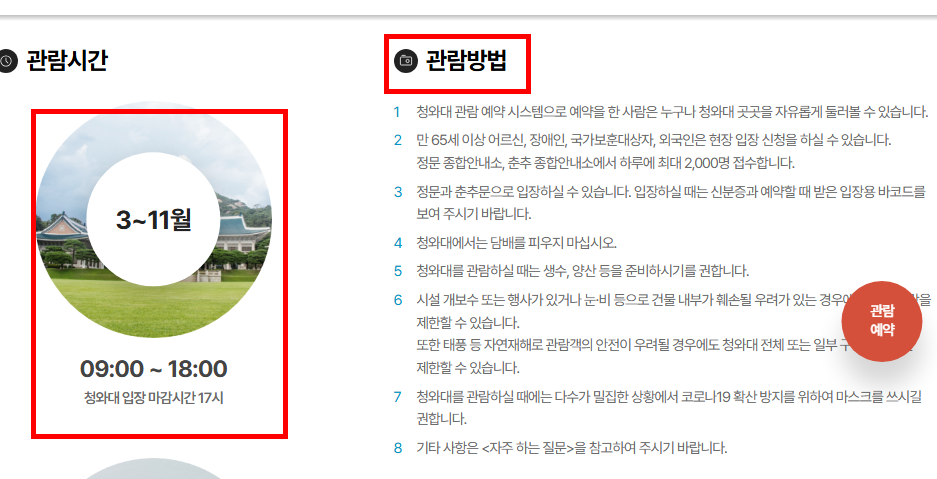 청와대 입장료