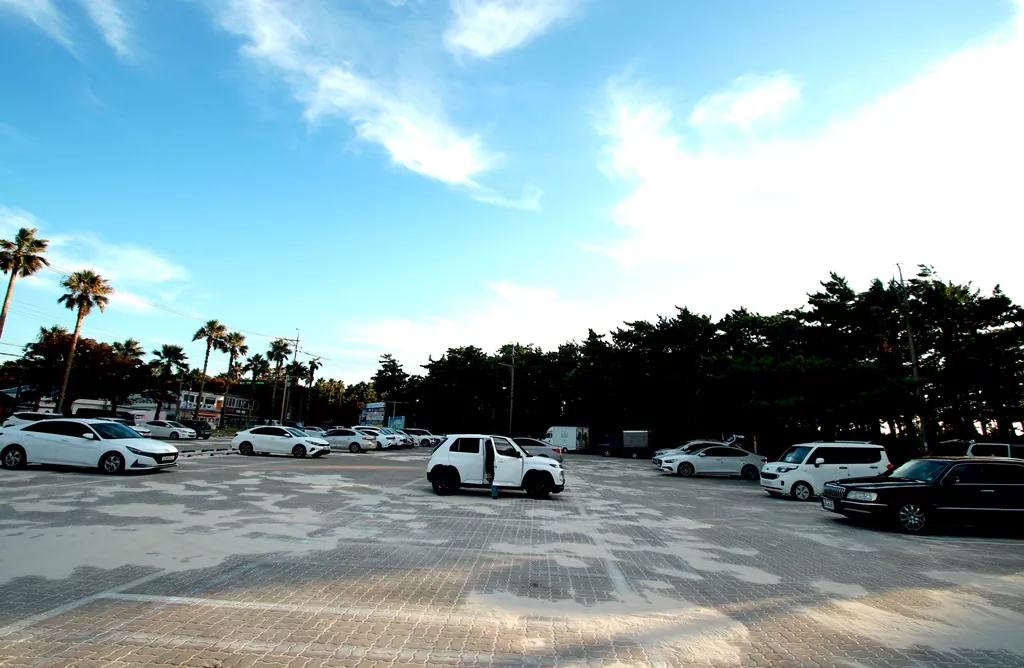 협재해수욕장 제1공영 주차장 현장 사진.